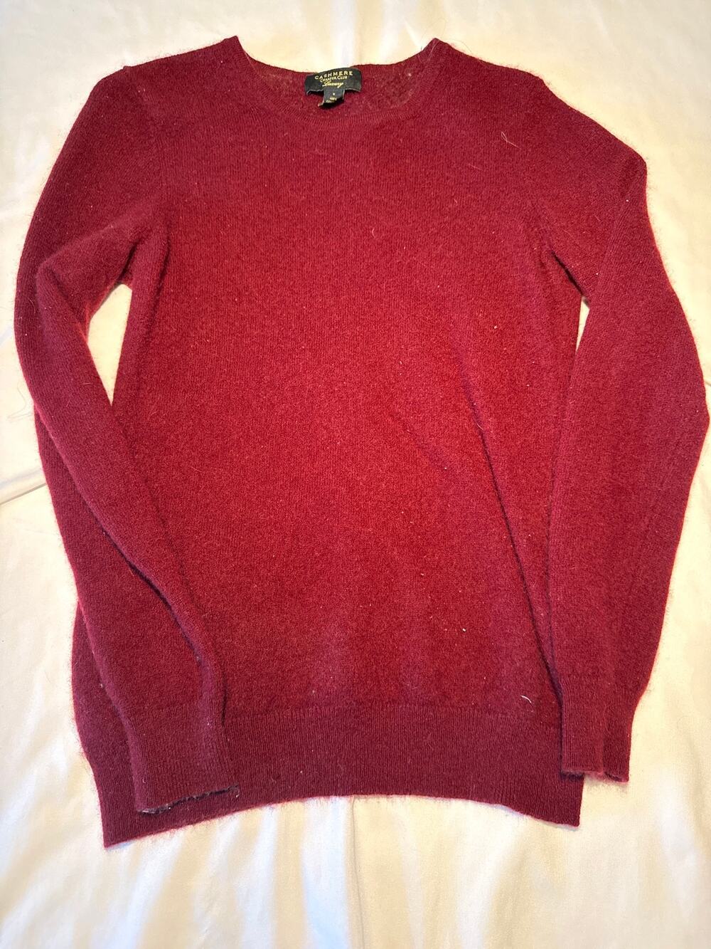 Charter Club Luxury 100% Cashmere Sweater Womens Small Burgundy Red SHRUNK